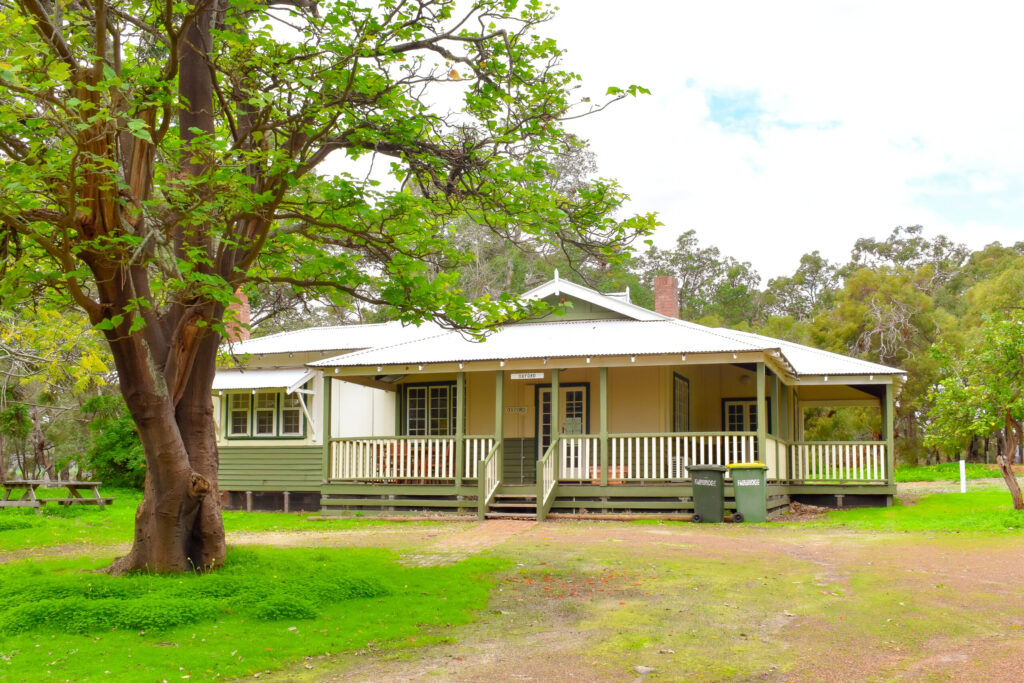 A big tree dominates the yard of an Oxford cottage in Fairbridge Village, offering shade and beauty to the landscape